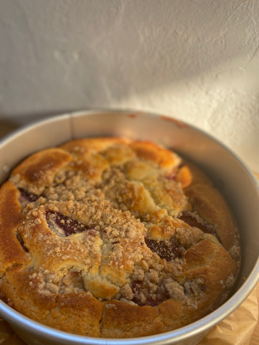 Peach lemon crumble cake