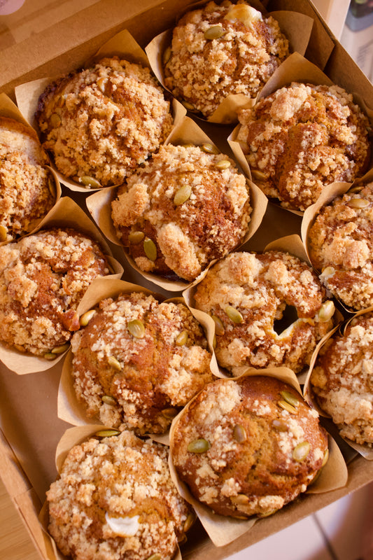 Pumpkin spice cream cheese muffin